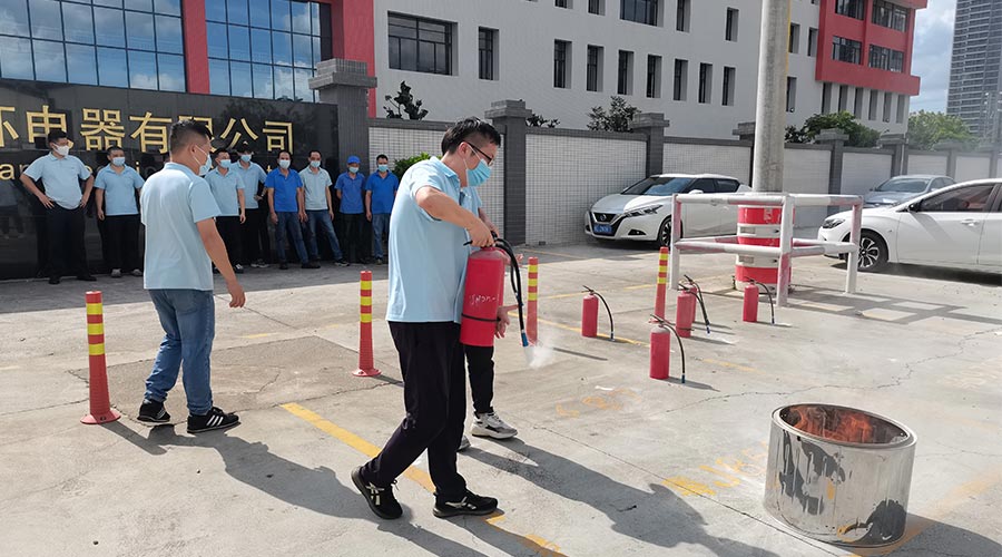 安全生產(chǎn)不松懈！金環(huán)電器開展消防應急救援演練