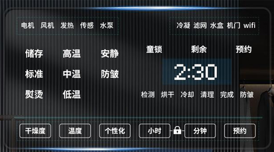 冷凝衣物烘干機(jī)擁有獨立大屏，實現(xiàn)智能快速烘干！