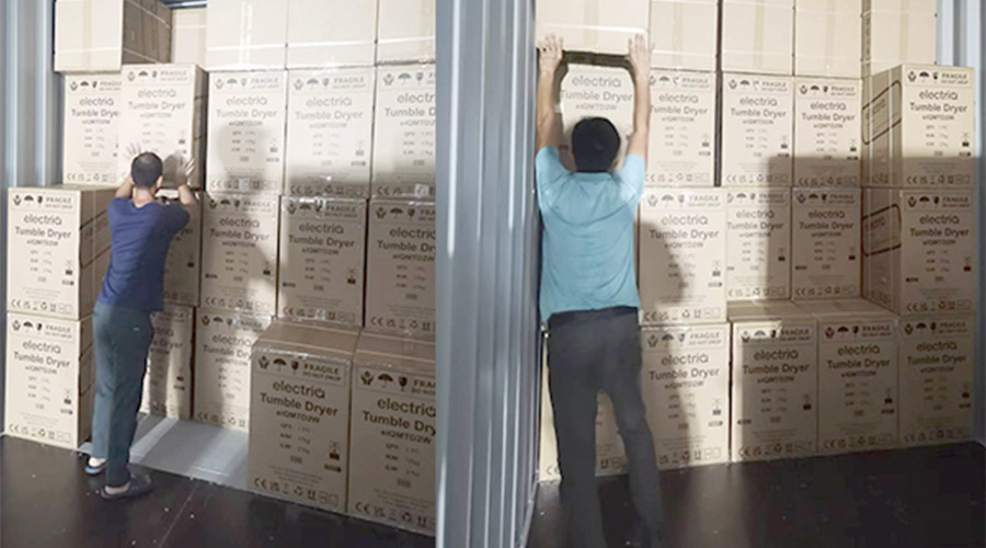 講效率！快速完成英國客戶Electriq衣物烘干機(jī)裝柜出貨任務(wù)